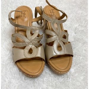 BOC Gold/Tan wedges size 9